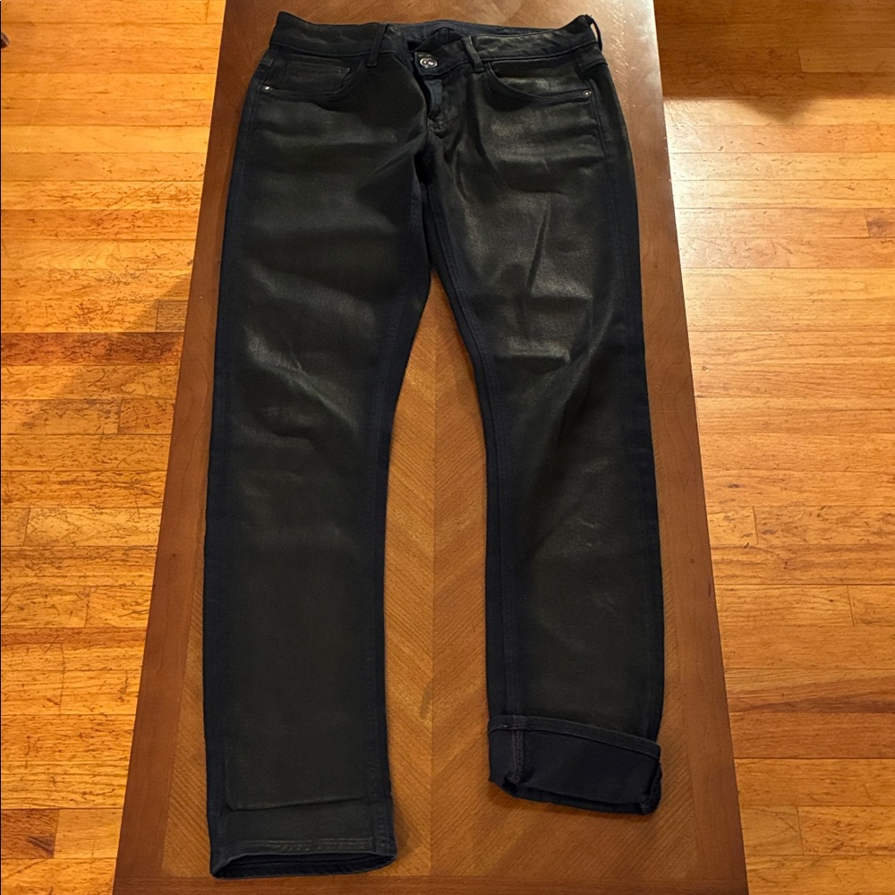 G-Star Raw Dark Blue Coated Straight Leg Jeans - Size 28